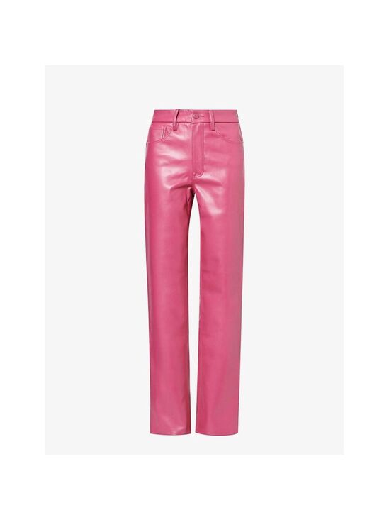 GOOD AMERICAN Pants - Women's GOOD AMERICAN Straight Leg Faux Leather Pants Size 6 Pink